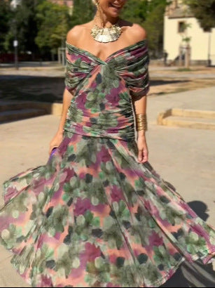 Women's Long Sleeve Chiffon Dress with Lining