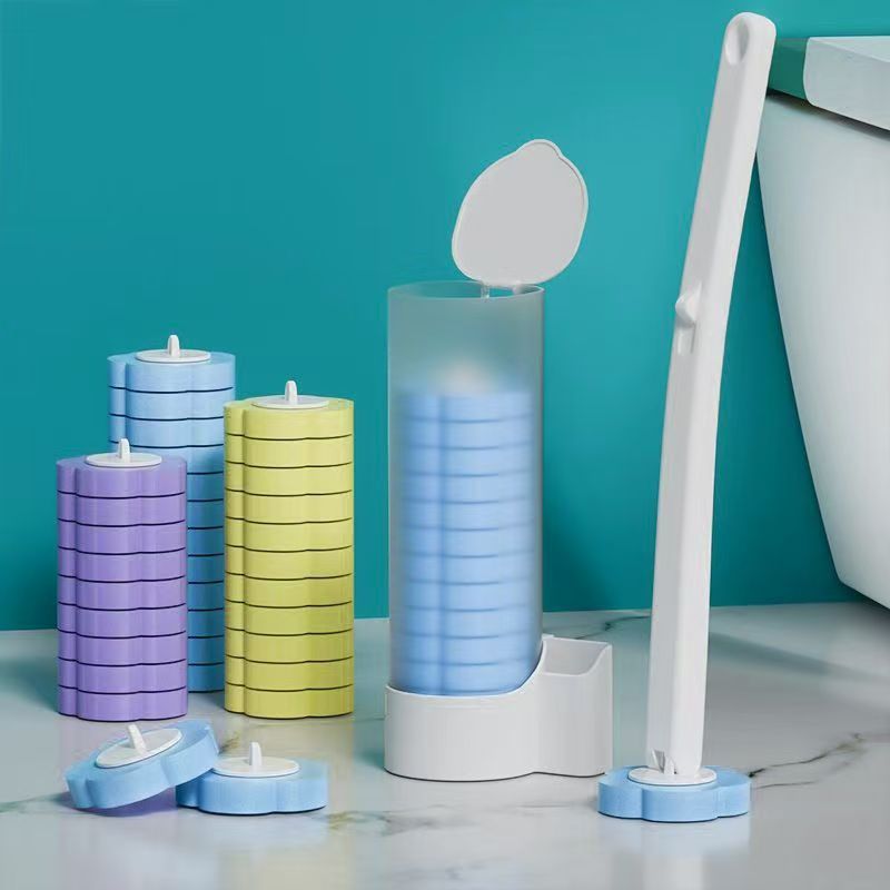 Disposable Toilet Brush Set with Wall Mount Holder