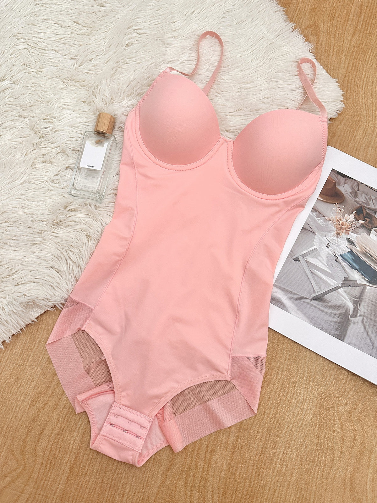 Thong-style one-piece shaping garment