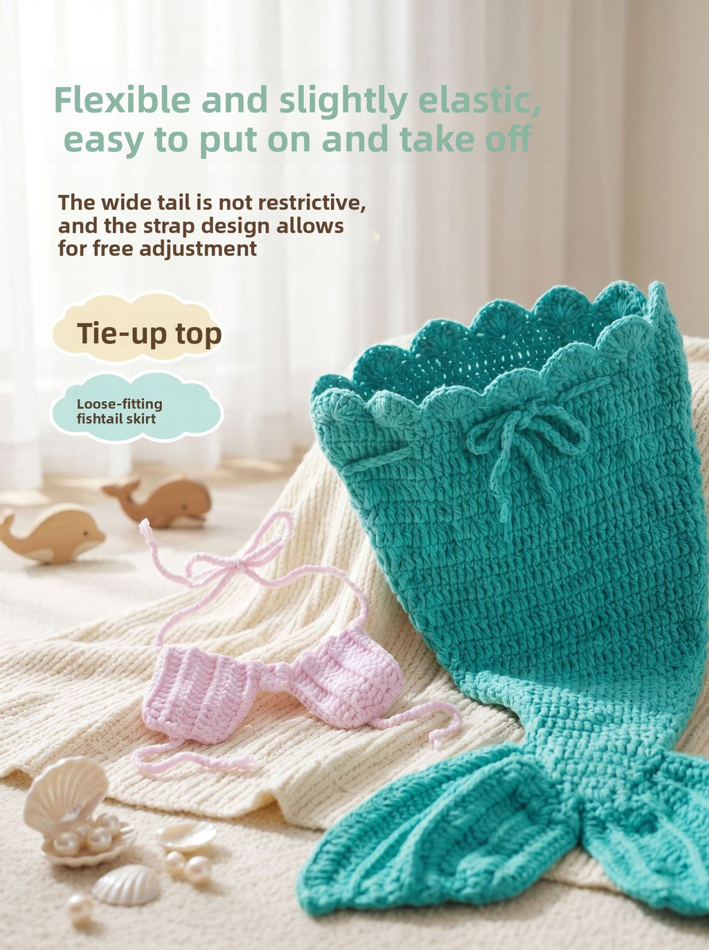 Baby Mermaid Photography Costume Knitted Newborn Outfit