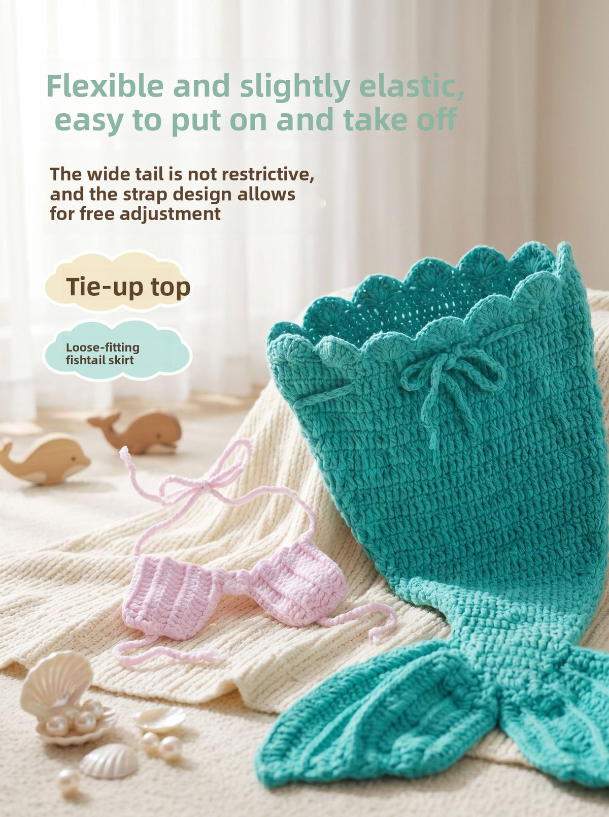 Baby Mermaid Photography Costume Knitted Newborn Outfit