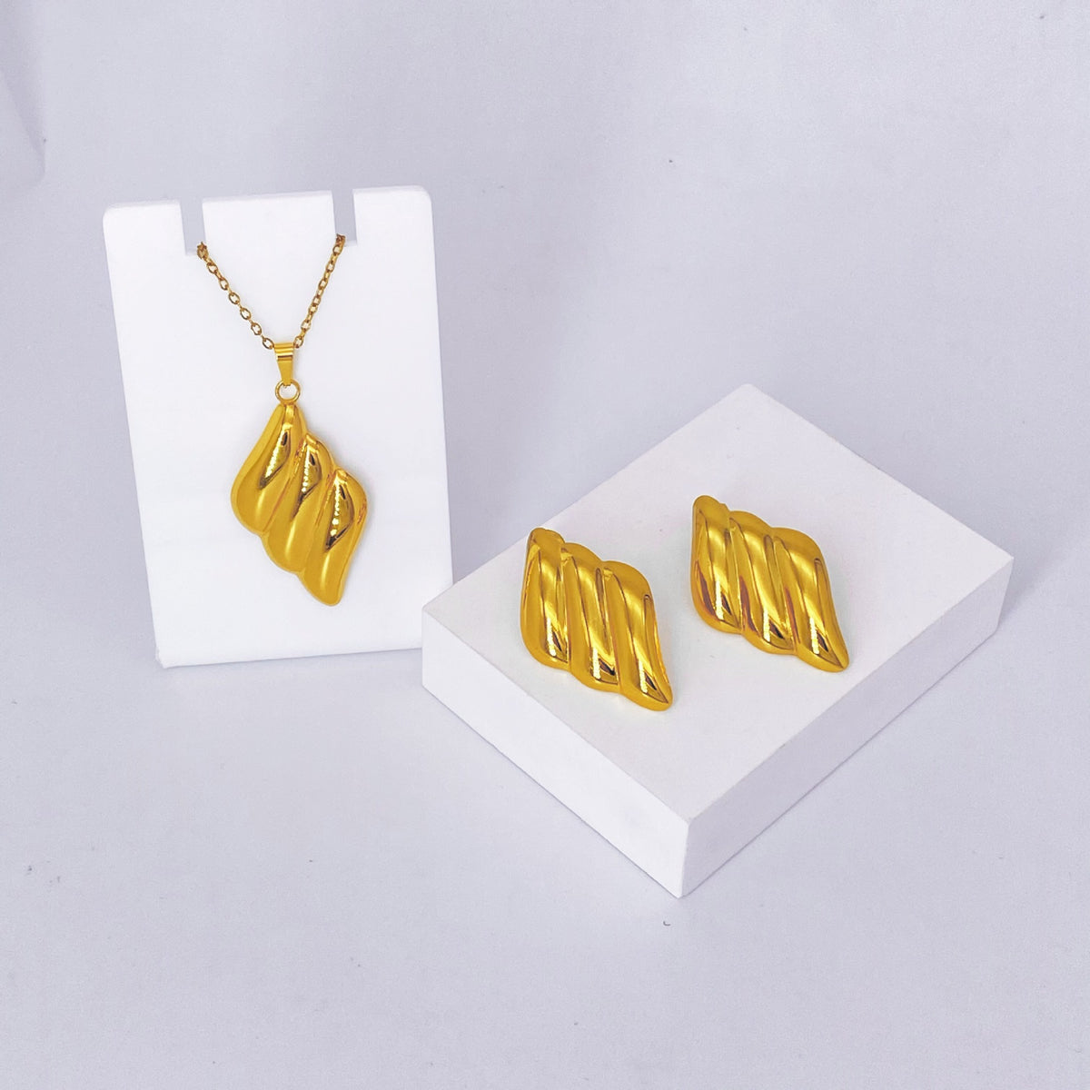 Stainless Steel Earrings and Necklace
