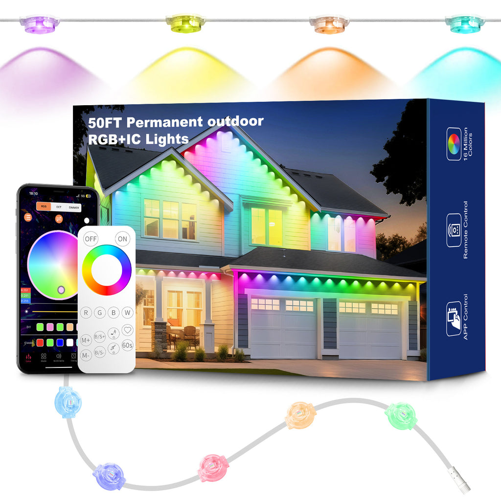 Waterproof RGB Smart LED String Lights with App Control