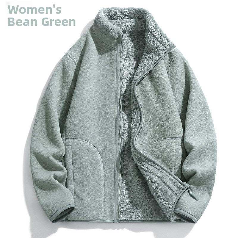 Reversible Polar Fleece Stand Collar Jacket