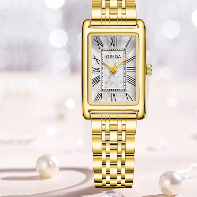Women Square Stainless Steel Quartz Watch