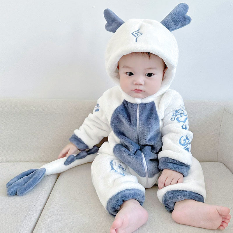 Animal Print Baby Romper Long Sleeve Jumpsuit