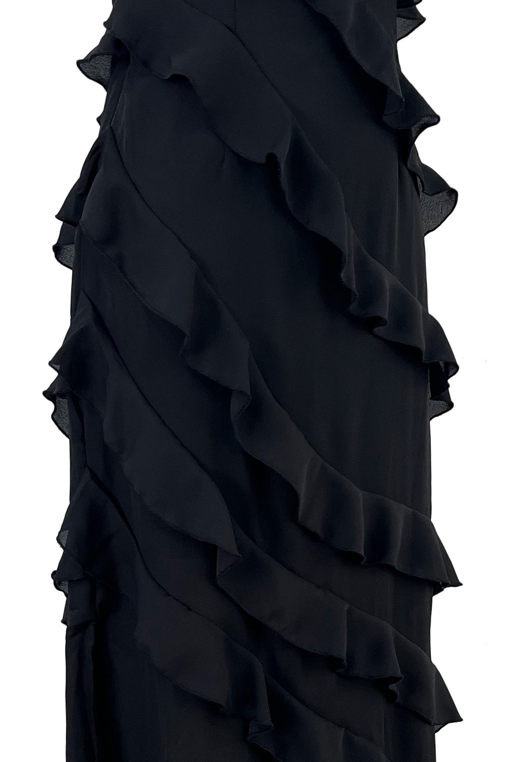 Elegant Chiffon Sling Dress with Flounce Hem