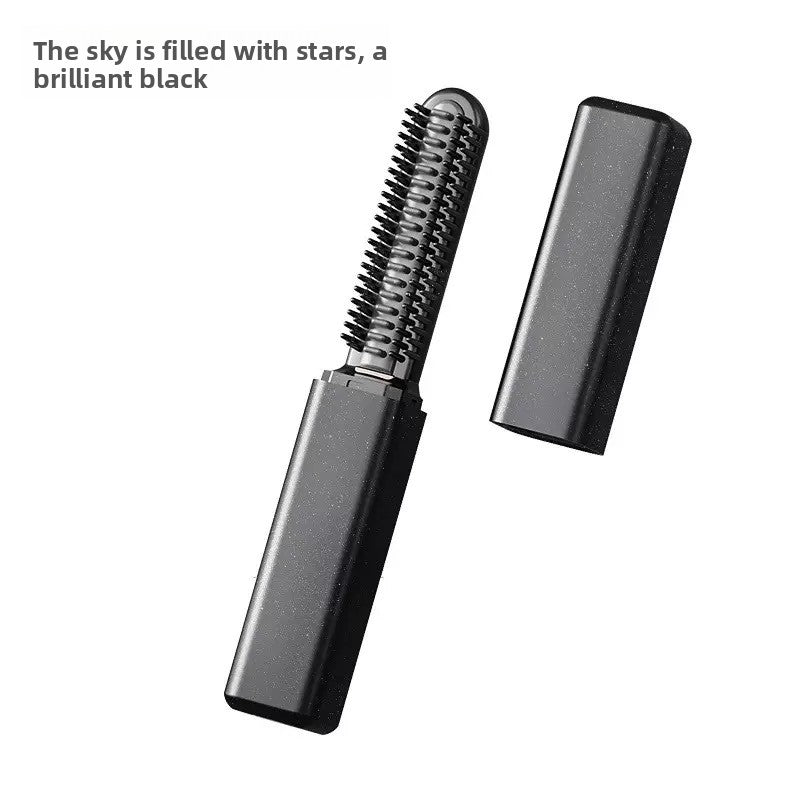 Mini Wireless Portable Hair Straightener Comb with Titanium Tourmaline Coating for Travel and Daily Styling