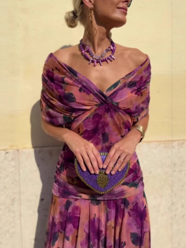 Women's Long Sleeve Chiffon Dress with Lining