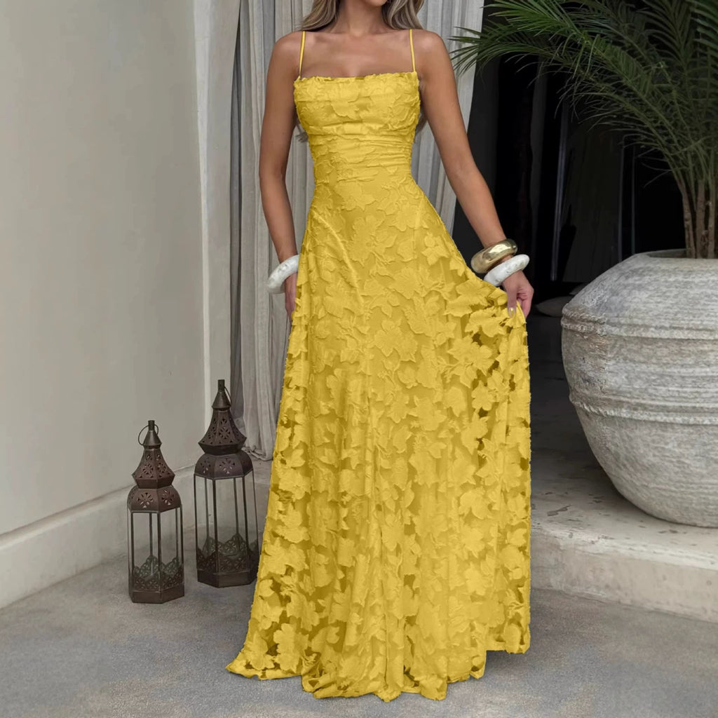 Elegant Back Tie A Line Dress