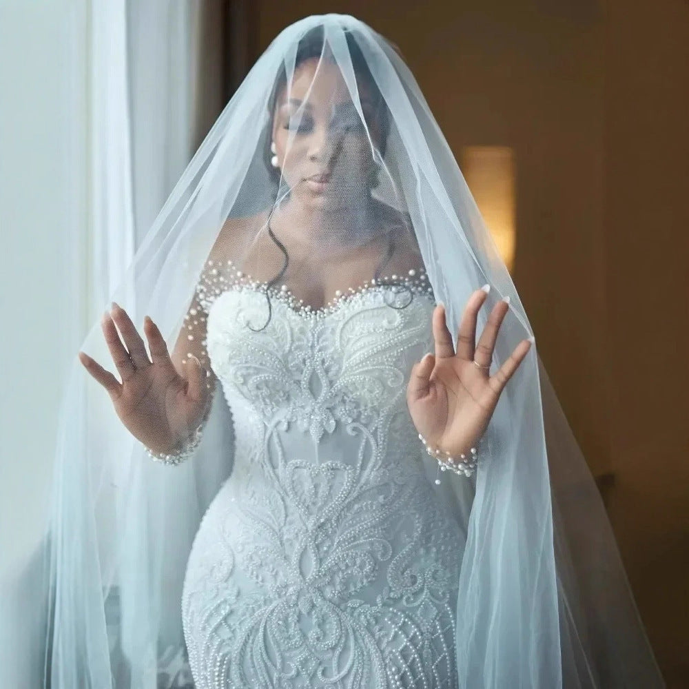 Long Sleeve Lace Mermaid Wedding Dress