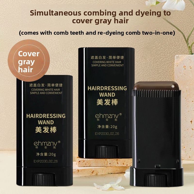 Hair styling iron for covering gray hair