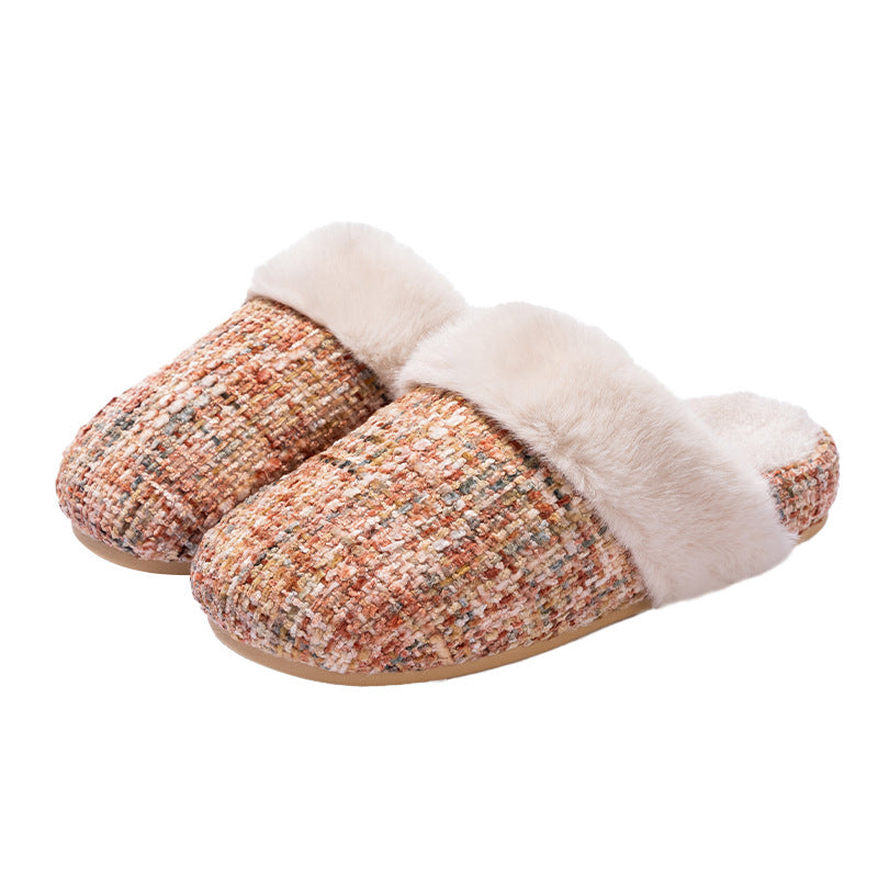 Women's Plush Cotton Slippers Soft-Soled Indoor Shoes