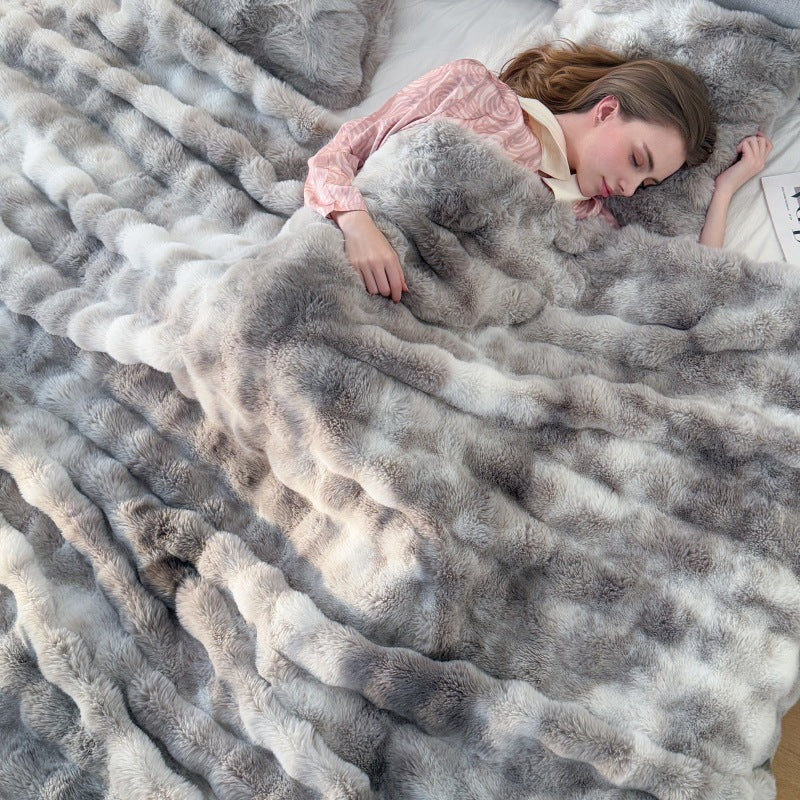 Double-Sided Tie-Dye Velvet Blanket
