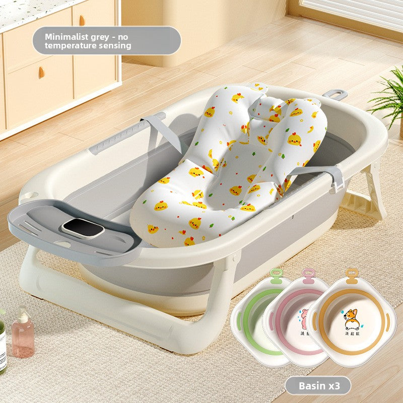 Temperature Sensing Baby Bathtub with Foldable Design
