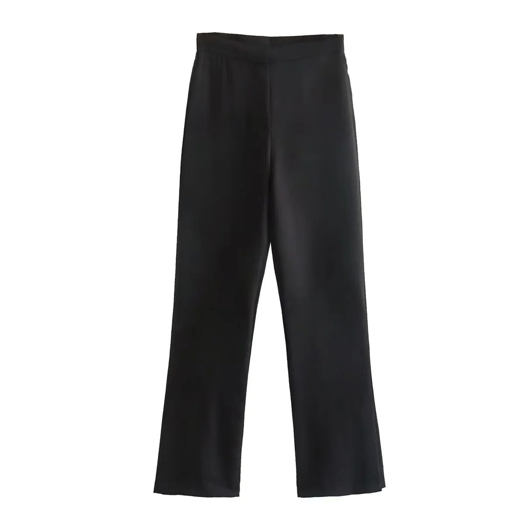Flip-Trimmed Underwear Vest  Trouser Leg Straight Pants