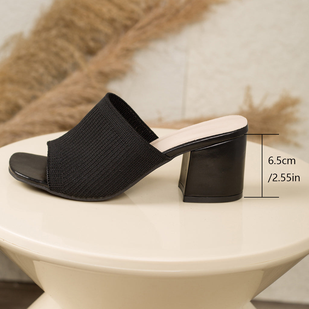 High-Heeled Fly-Knit Sandals