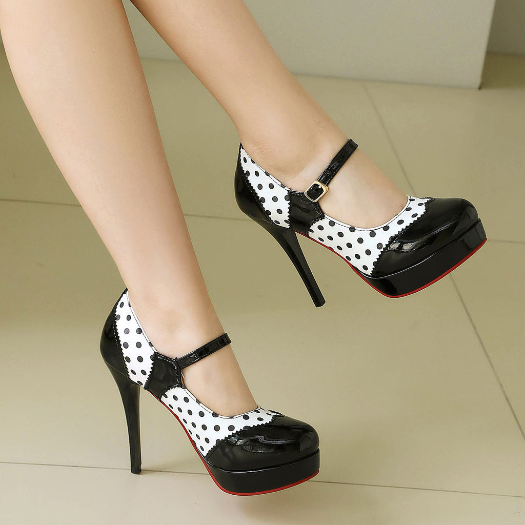 Polka Dot High Heel Shoes