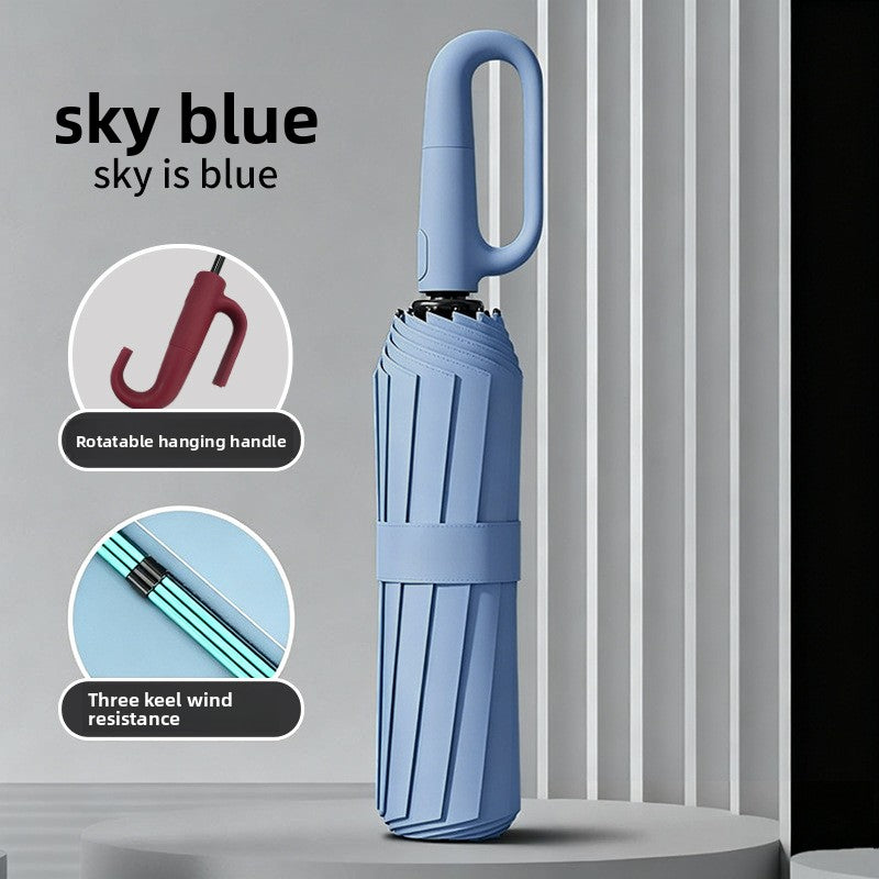 Fully Automatic Umbrella with Ring Handle
