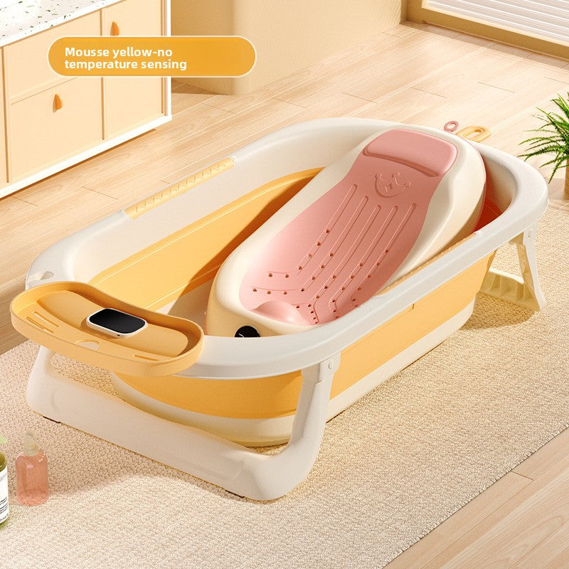 Temperature Sensing Baby Bathtub with Foldable Design