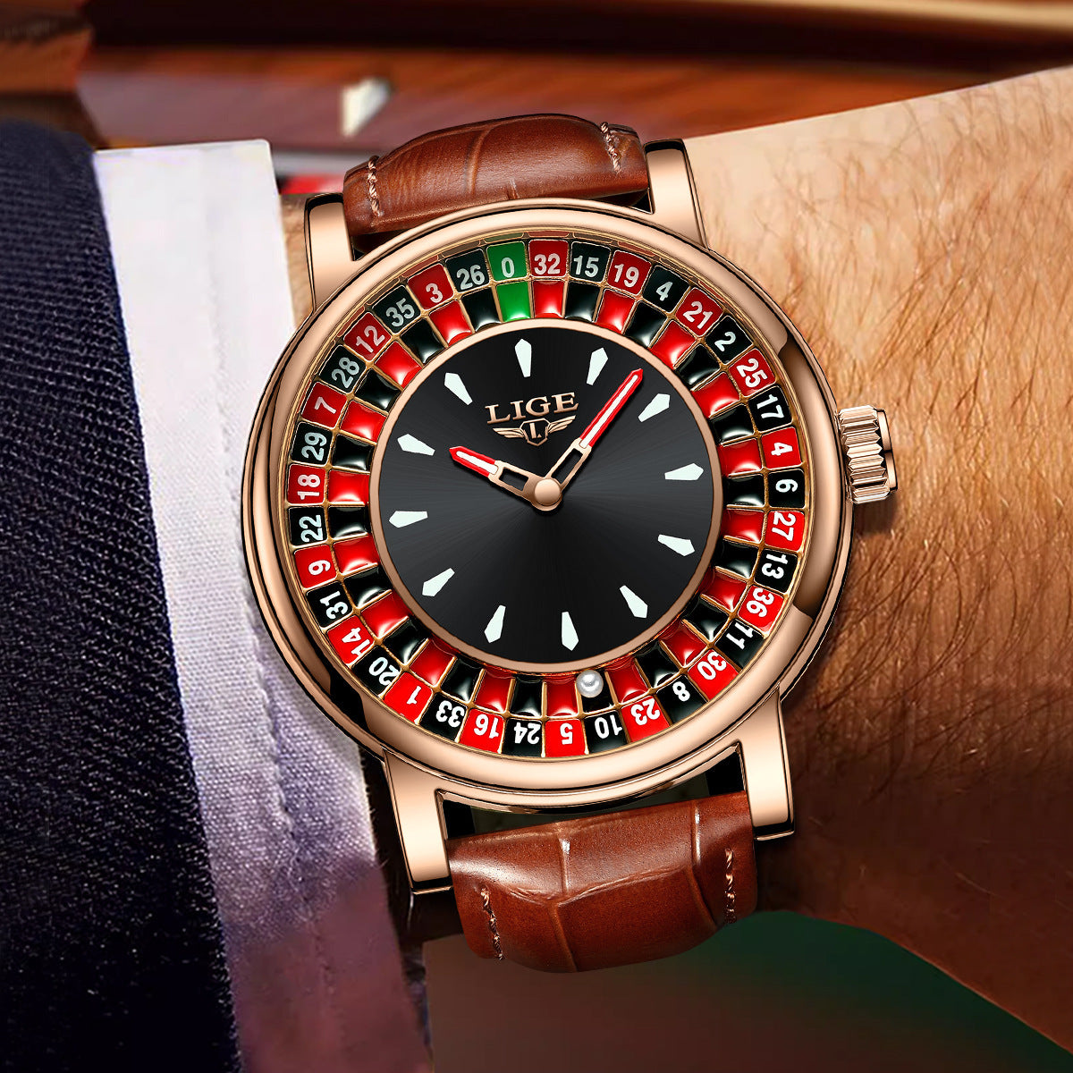 Lige Multi-Function Men's Wrist Watch