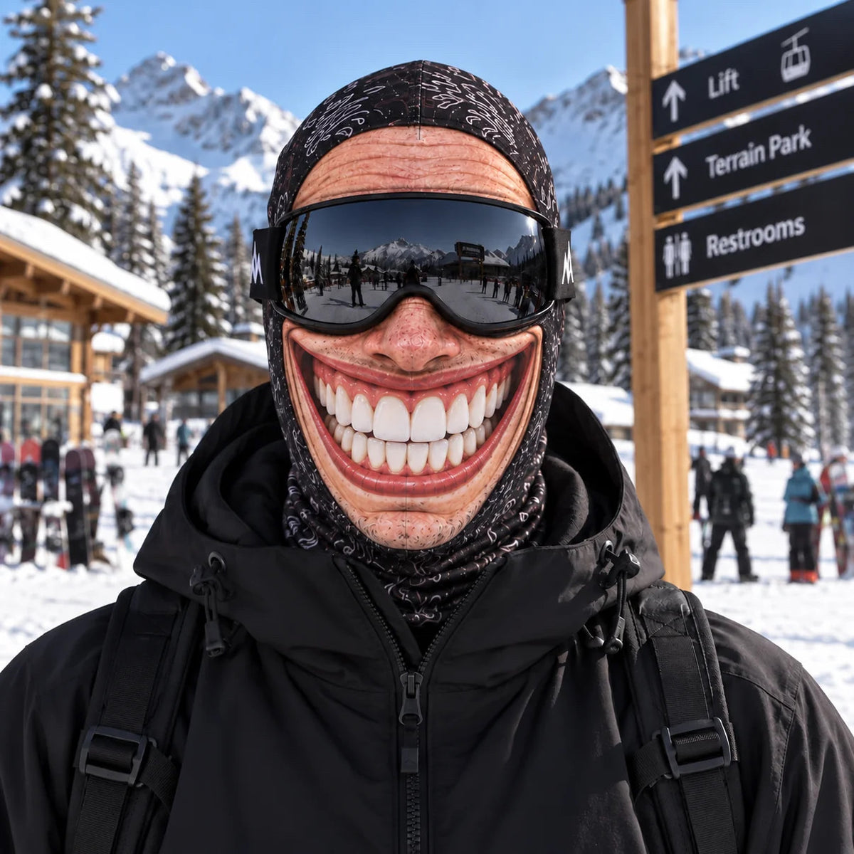 Outdoor cycling face protection and windproof headgear