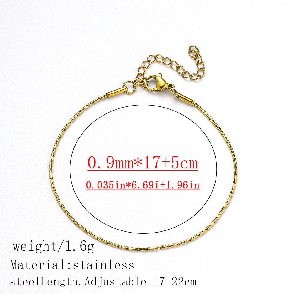 316L Titanium Steel Bracelet Waterproof Hypoallergenic Gold Plated Chain Jewelry for Men Women Unisex Fashion Accessories