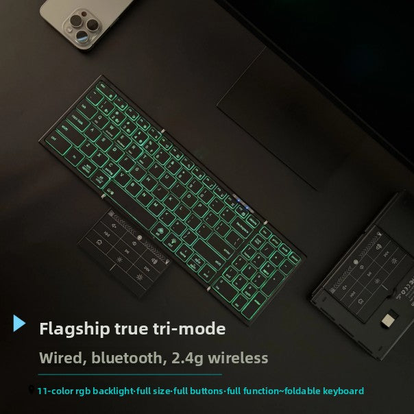 Backlit Foldable Wireless Keyboard with Touchpad