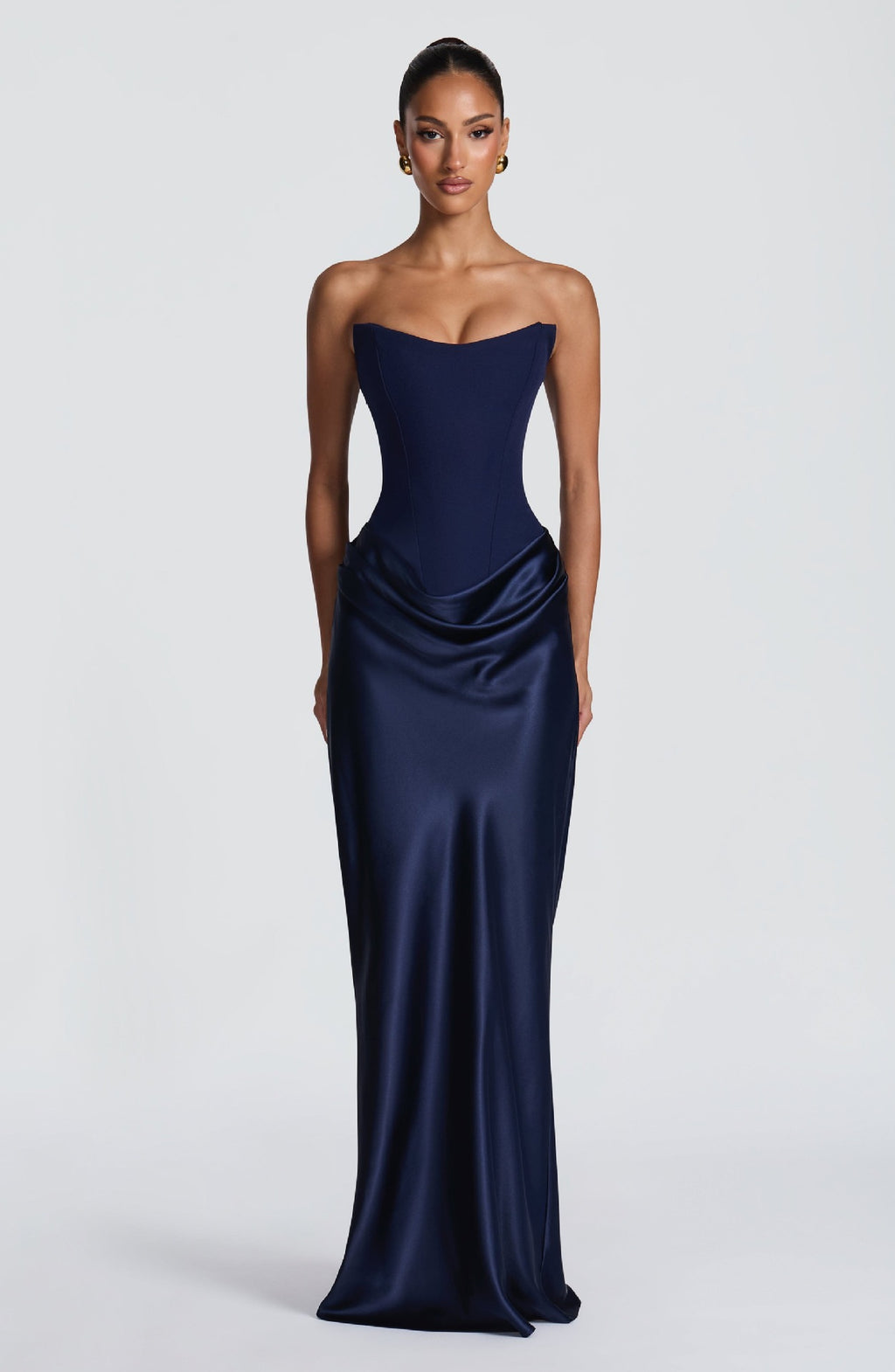 Satin Tie Waist Bodycon Long Dress