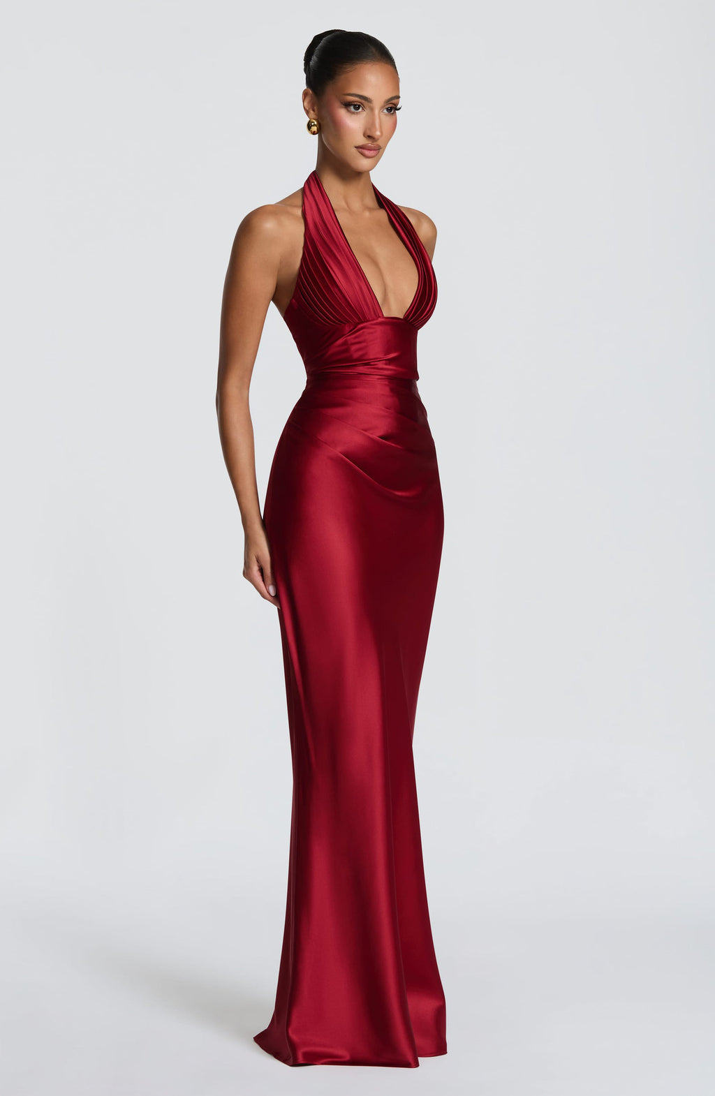 Long Neck Deep V Dress