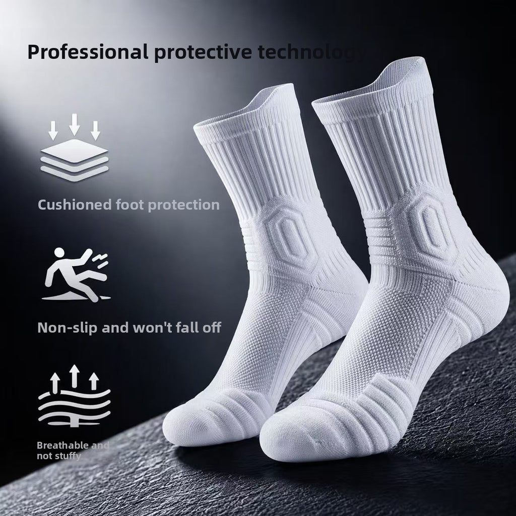 Extra Thick High Tube Mens Terry Cushioned Anti Slip Sports Socks