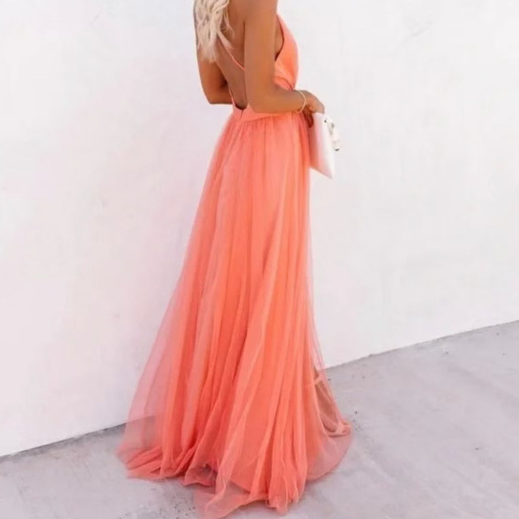 Womens Strapless V-Neck Dress