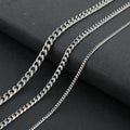 Simple Stainless Steel Six-Sided Cuban Chain Necklace Hip Hop Jewelry