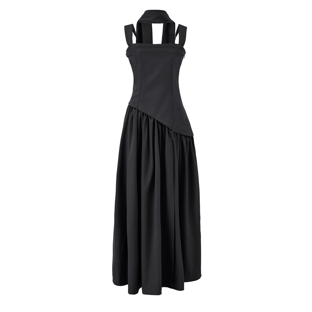 Irregular Hem Waist-Cinching Straps Dress