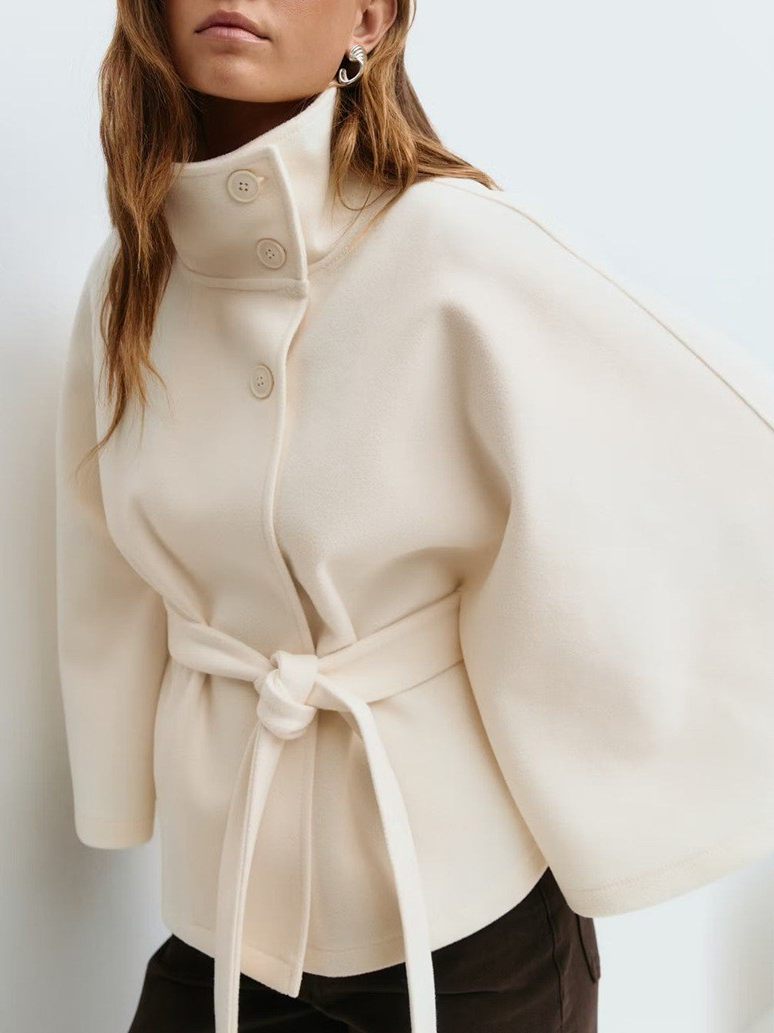 Womens Cape Collar Trench Coat