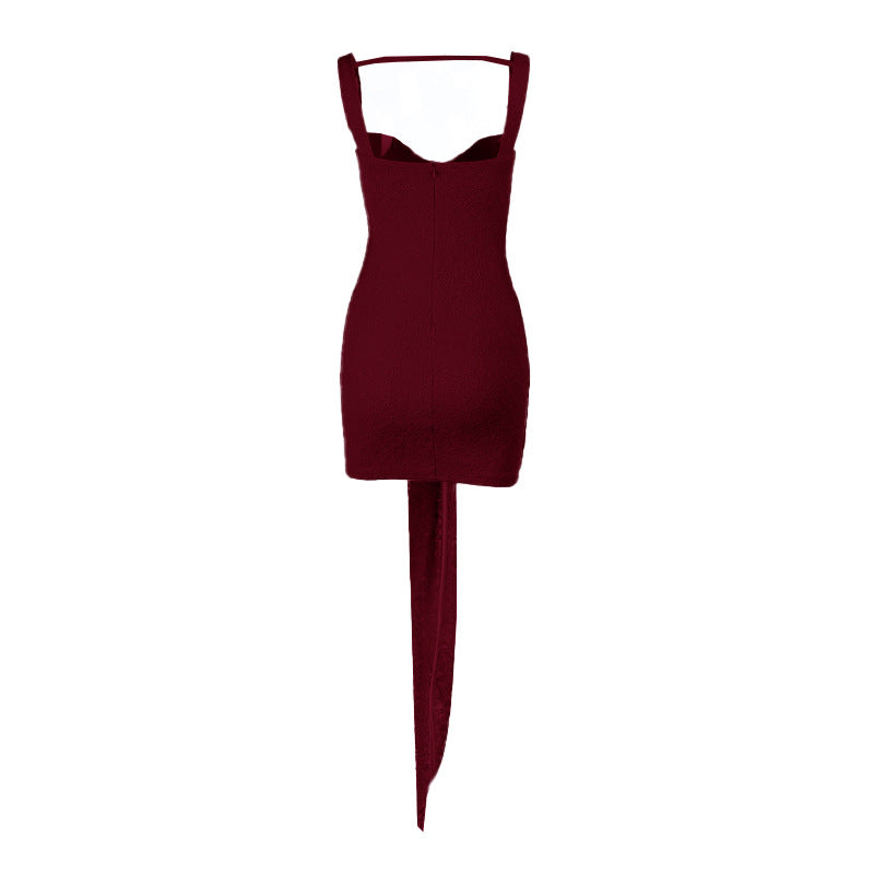 Lace Backless Suspender Dress