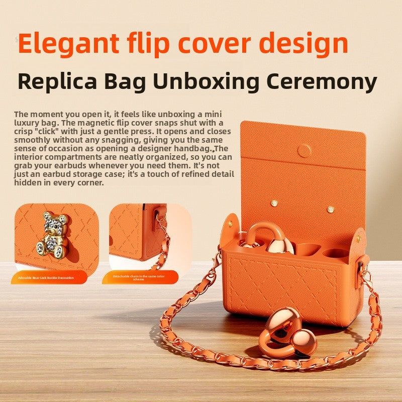 Ear Clip Leather Case Bluetooth Earphones