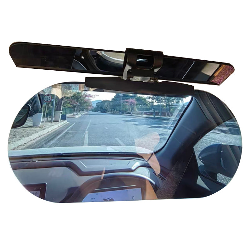 Car Sun Visor Anti-Glare Mirror Day Night Driving Eye Protection Clip-On Universal
