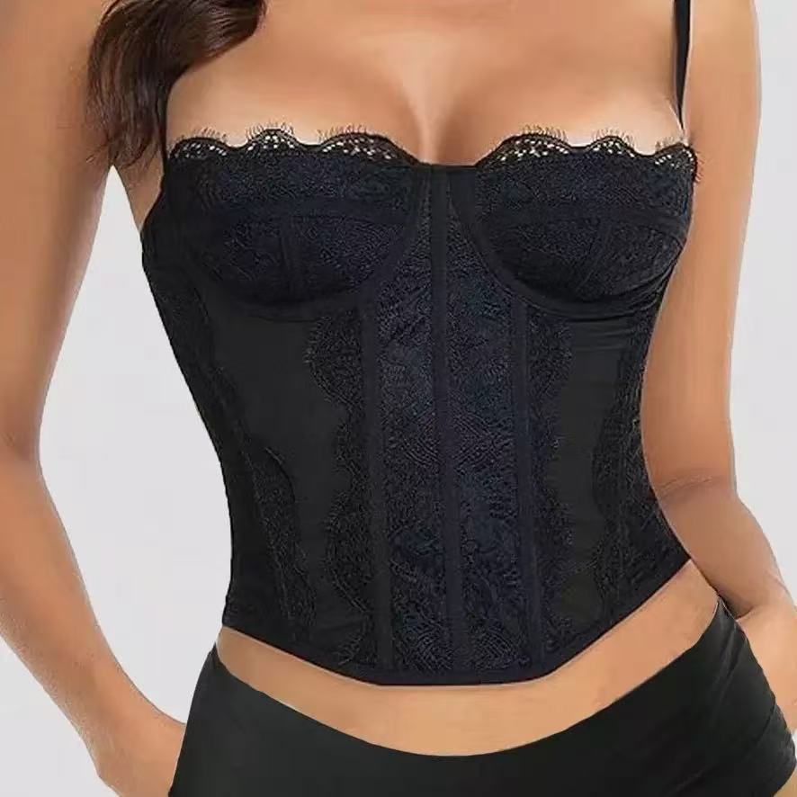 Women's Lace Mesh Camisole Top Slim Fit Streetwear