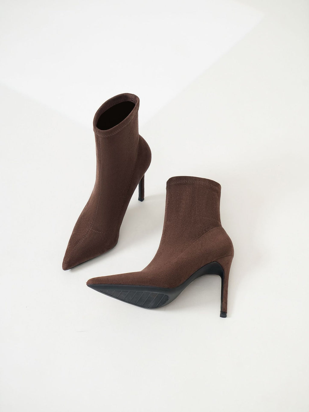 Fleece Lined Stretch Boots with Stiletto Heel