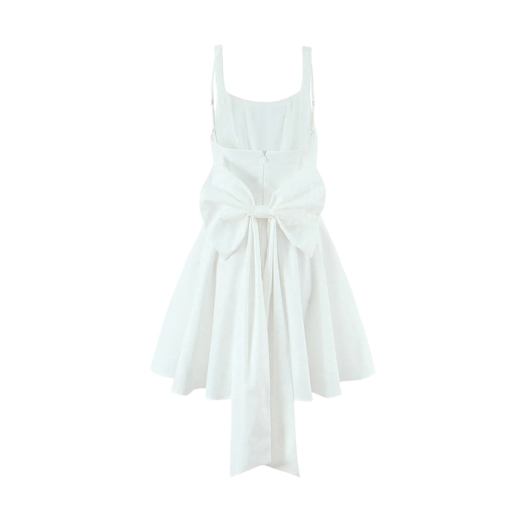 Square Neck Suspender Dress with Back Bow
