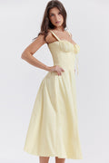 Women's Summer Sleeveless Solid Color Floral Sling Dress