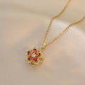 Rotating Floral Zircon Necklace