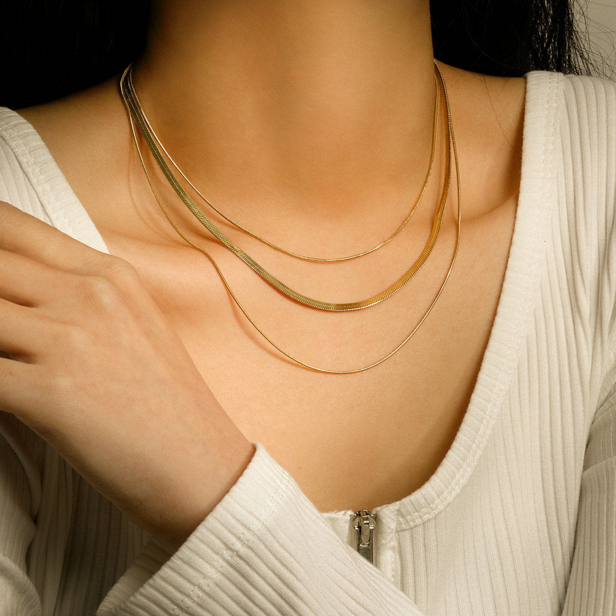 Minimalist Three-Layer Snake Bone Chain