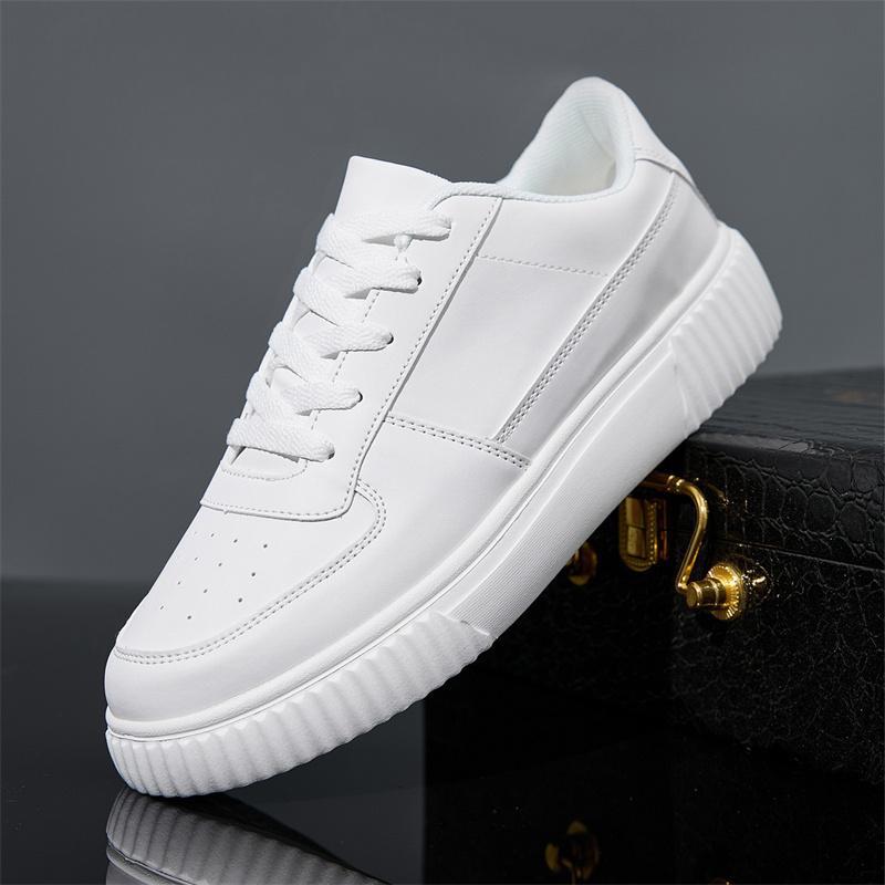 Comfortable casual shoes with soft soles, lightweight and stylish white sneakers, versatile skate shoes