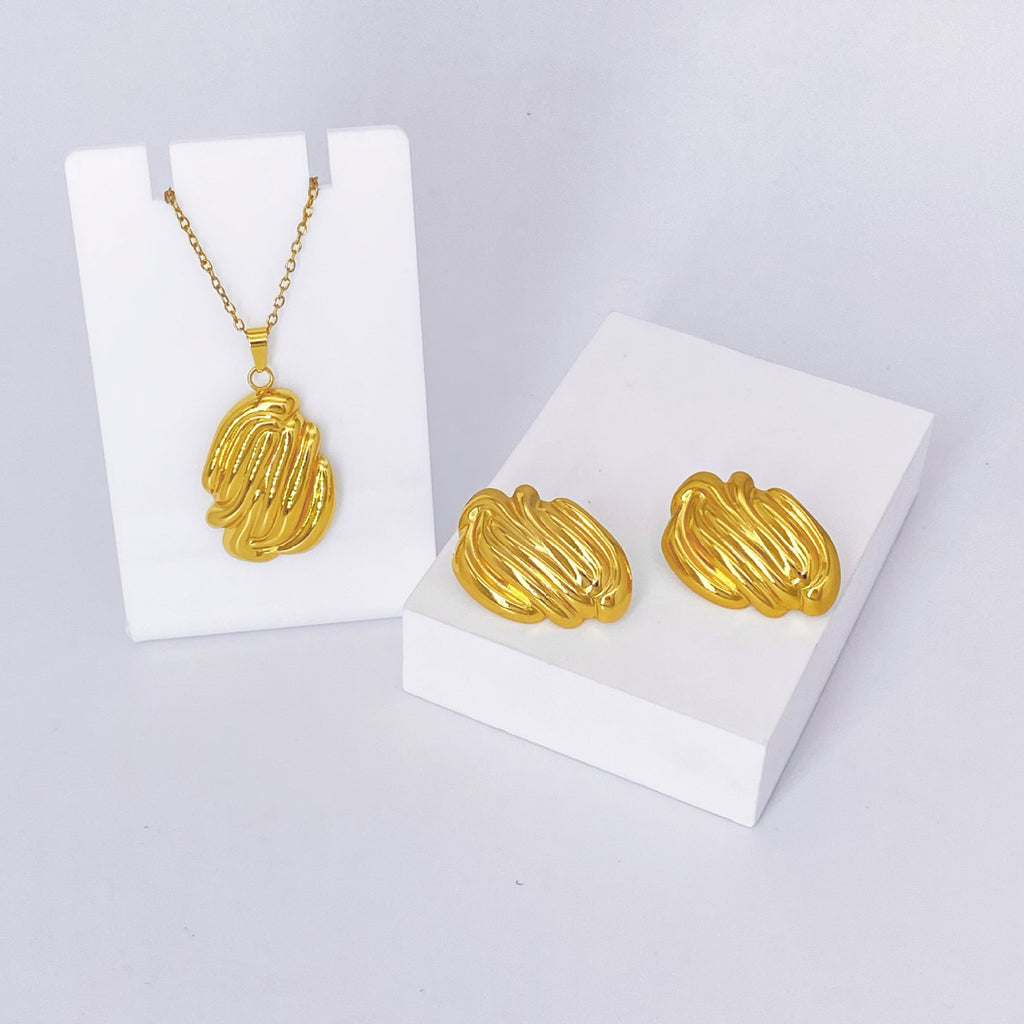 Stainless Steel Earrings and Necklace