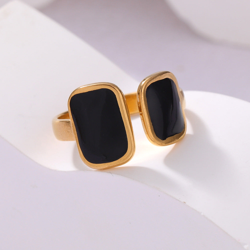 Adjustable Gold Plated Stainless Steel Ring