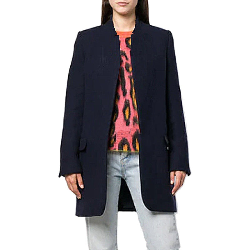 Women's Stand Collar Wool Blend Coat
