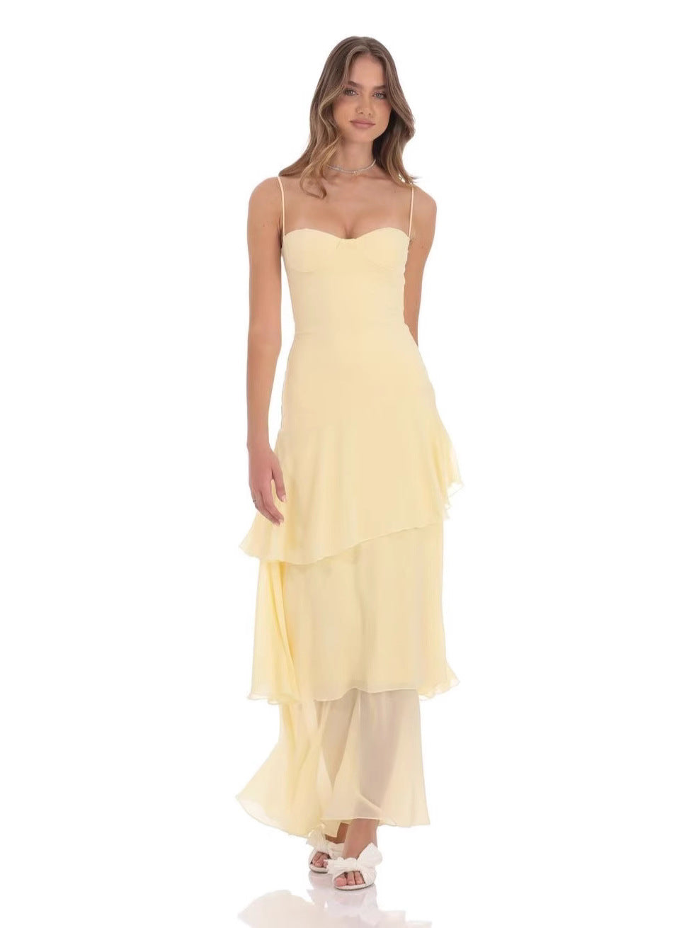 Adjustable Strap Backless Long Dress