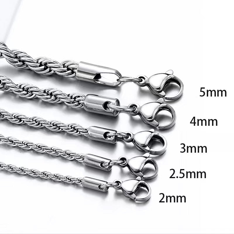 Stainless Steel Twist Chain Necklace